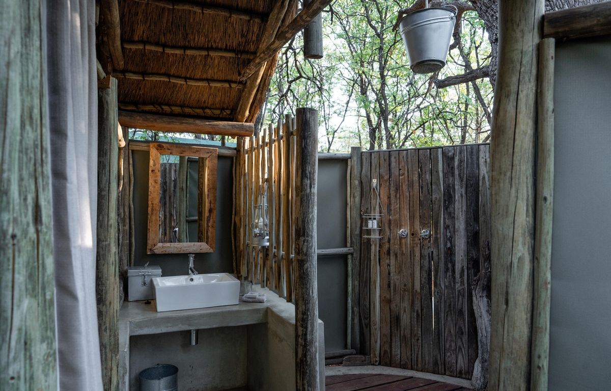 Mashatu Tented Camp outdoor shower