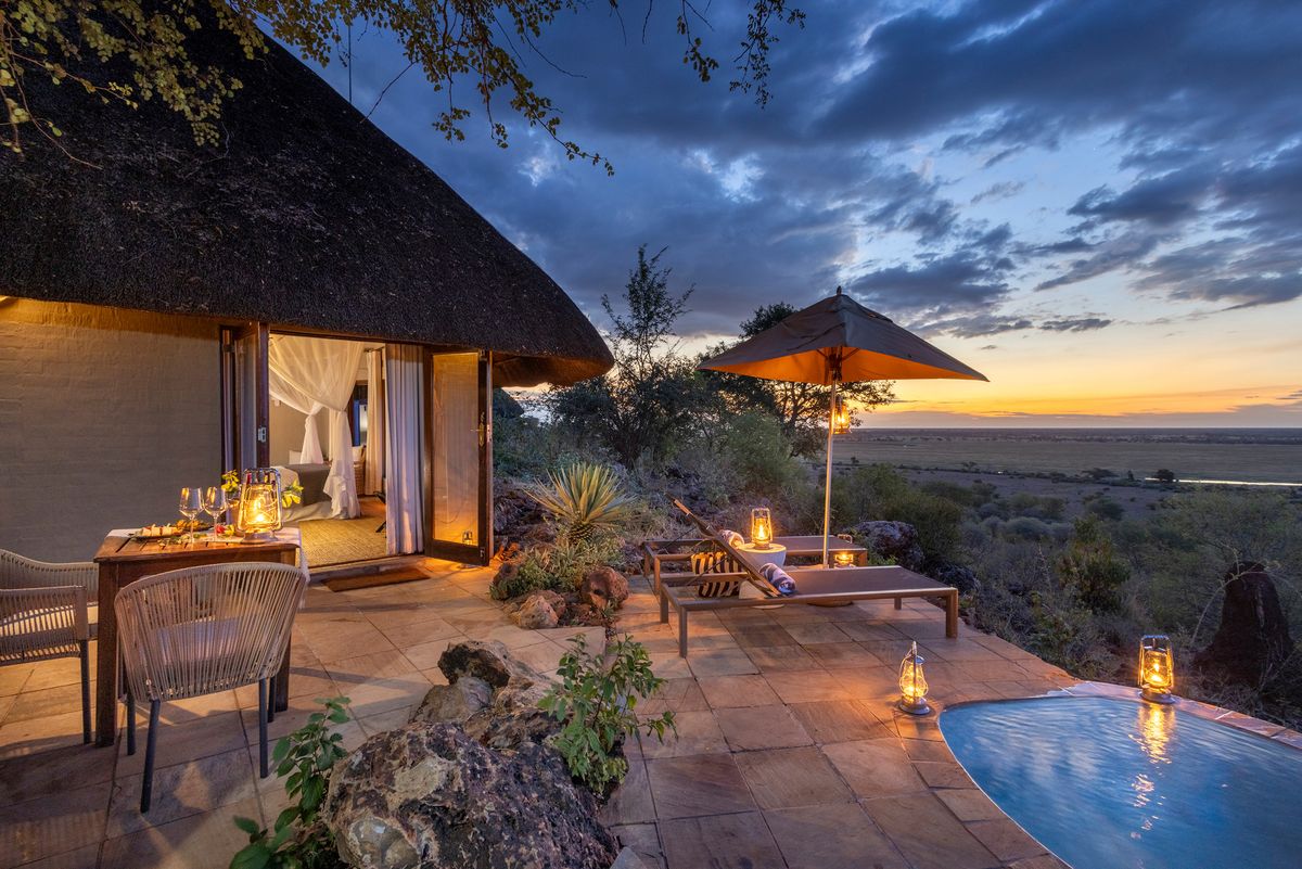 Ngoma Safari Lodge private pool and deck