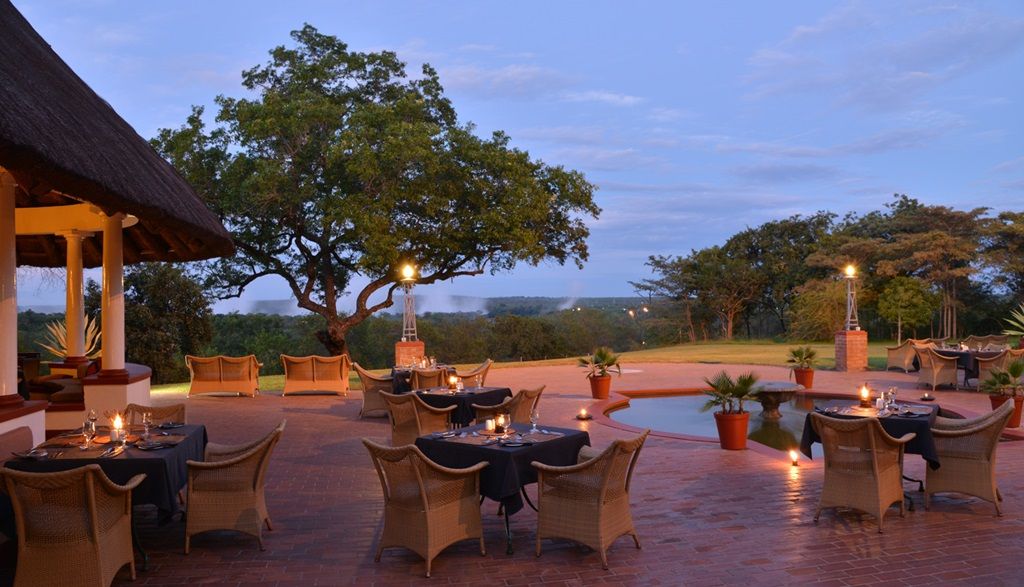 The Victoria Falls Hotel outdoor dining