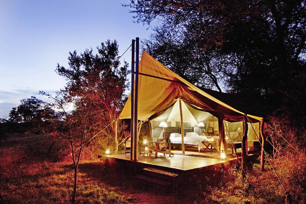 Plains Camp tent night