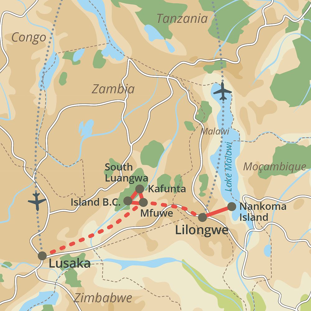 Reiseroute auf der Karte