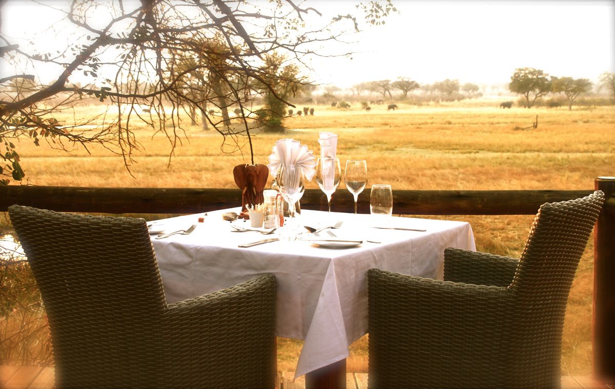 Nambwa Tented Lodge dining with a view