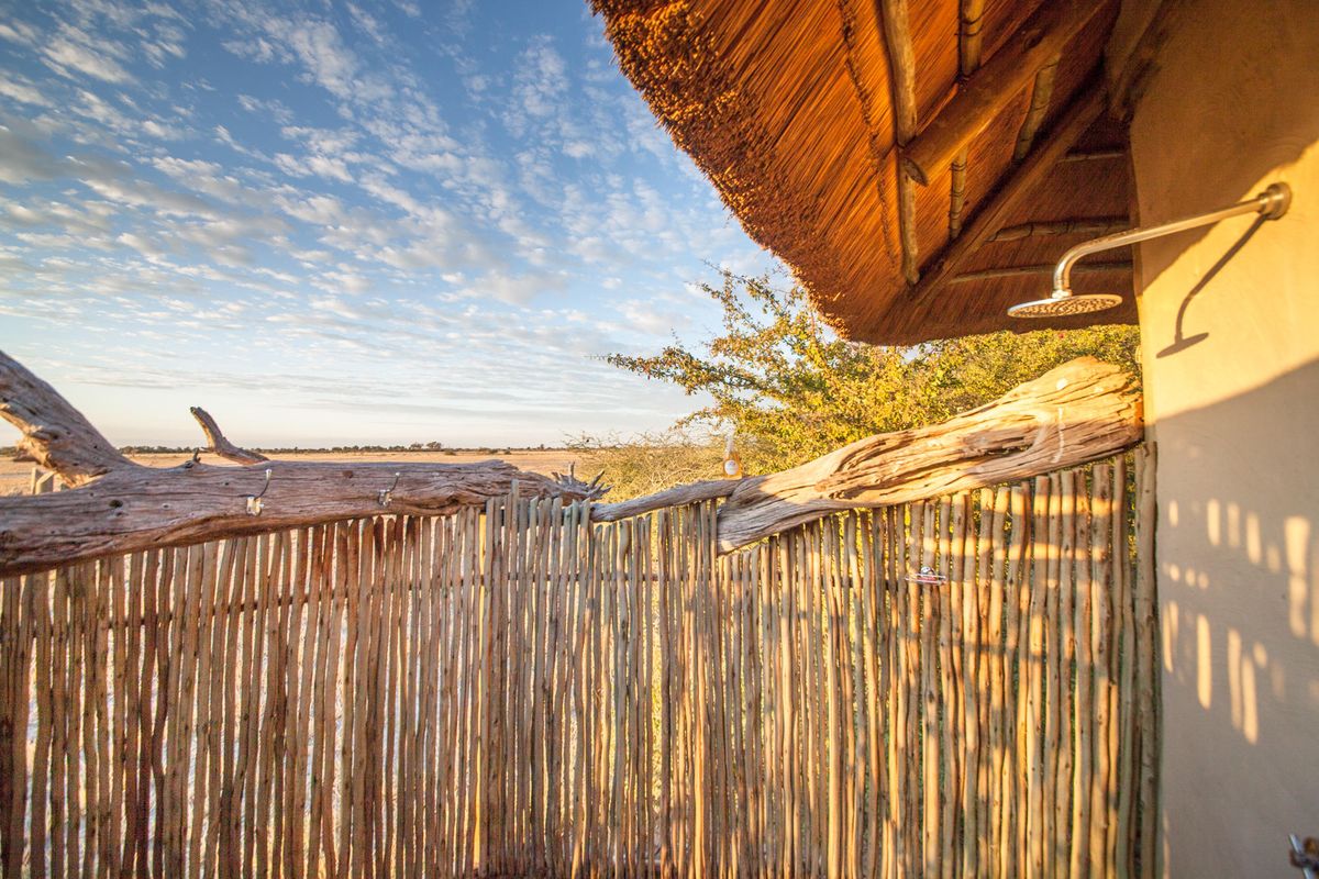 Nxai Pan Camp outdoor shower