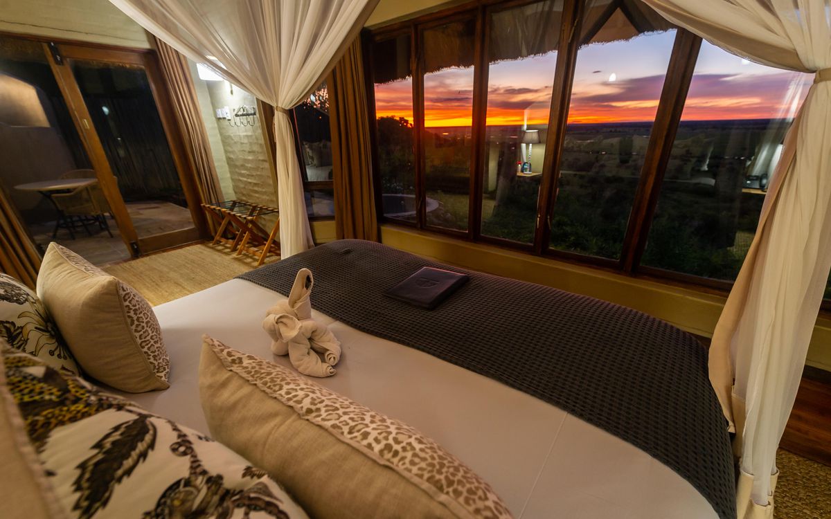 Ngoma Safari Lodge suite bedroom view