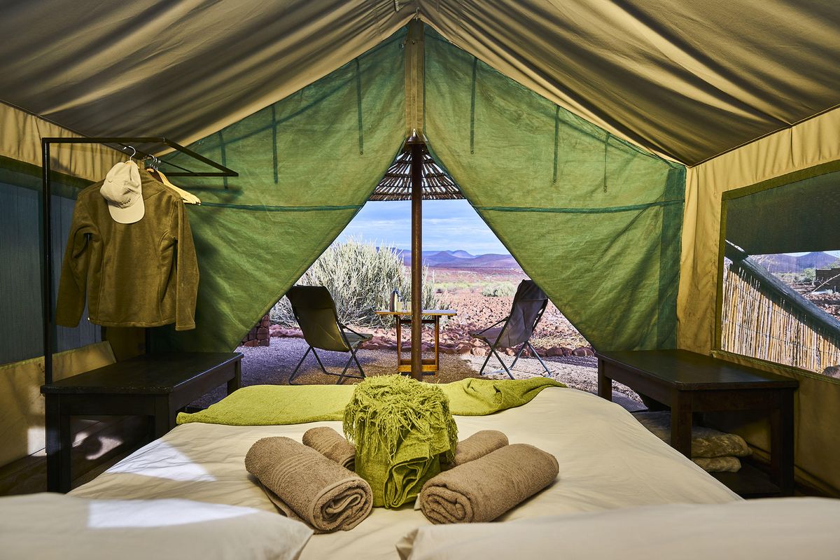 Etendeka Mountain Camp tent view