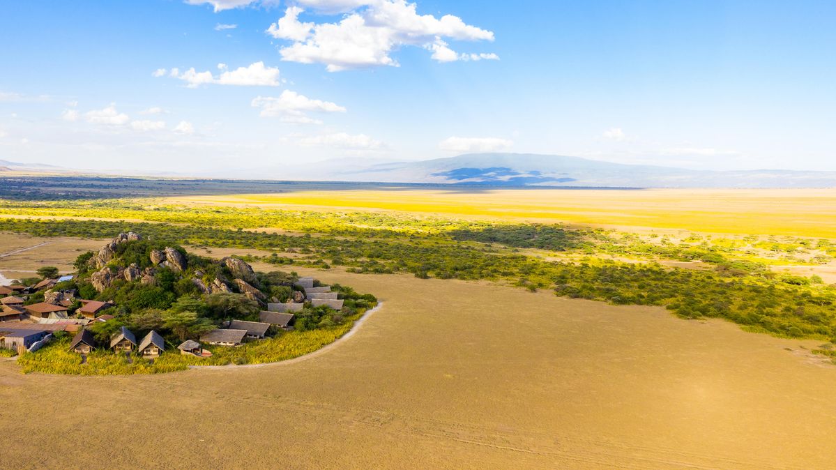 Olduvai Camp aerial view