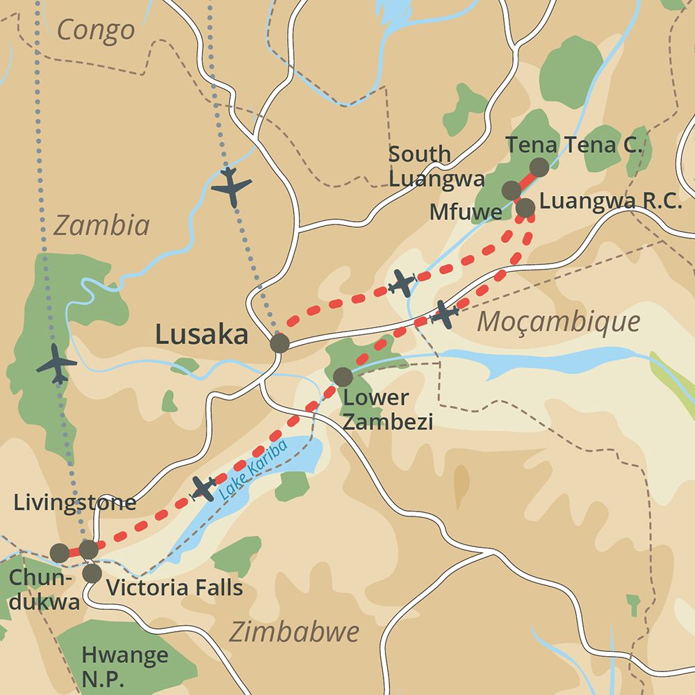 Reiseroute auf der Karte