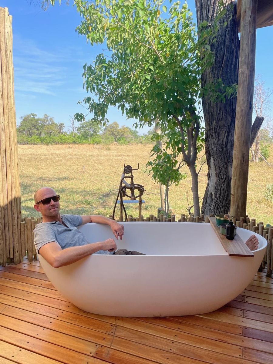 Dirk beim Badewannentest