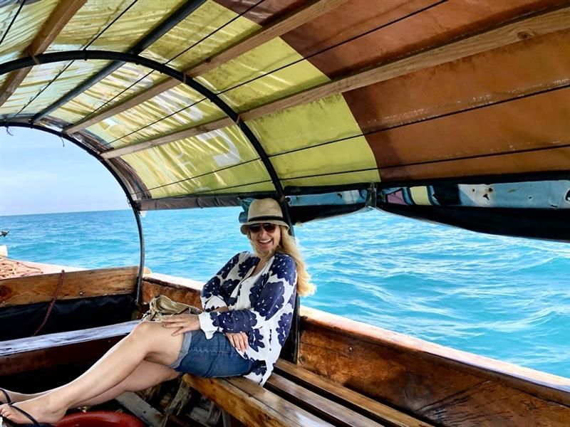 Verena auf Dhow Cruise in Zanzibar