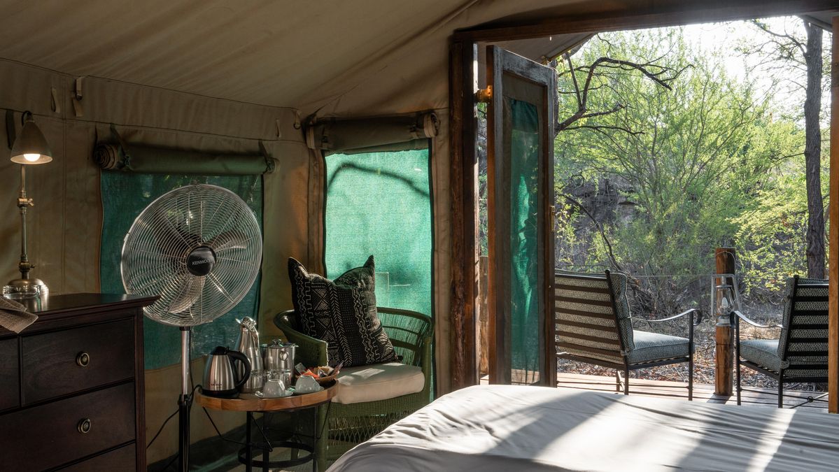 Mashatu Tented Camp tent bush view
