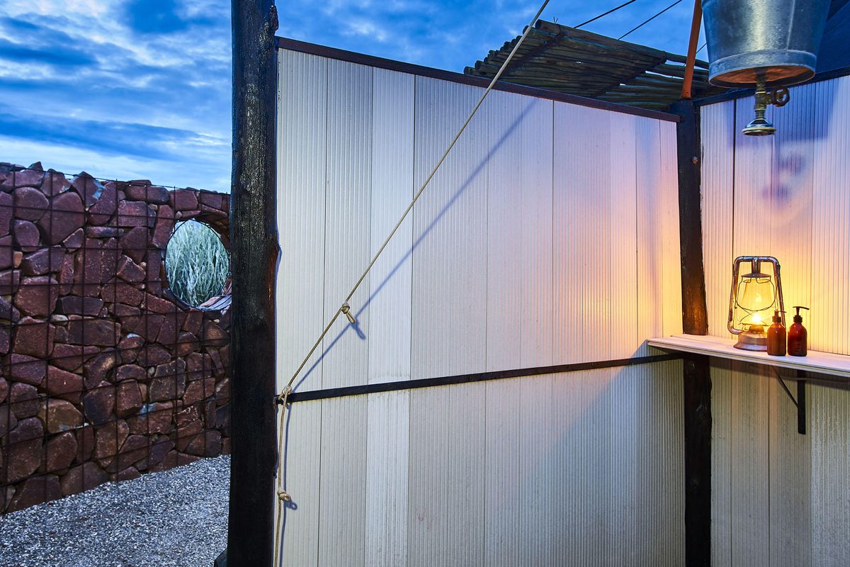 Etendeka Mountain Camp bucket shower