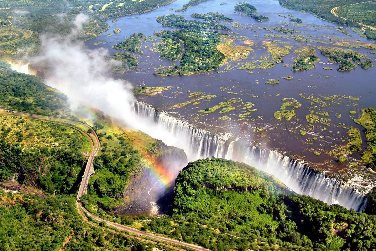 Victoria Falls aerial view