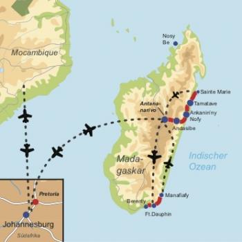 Privatgeführte Rundreise durch den Süden und Osten Madagaskars mit zwei Strandresorts